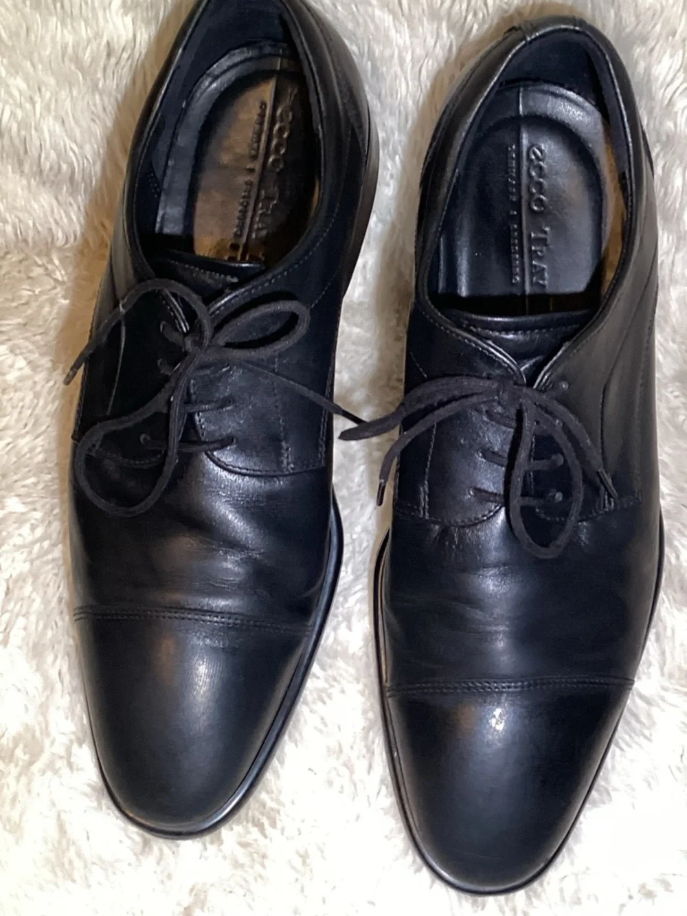 ECCO Men citytray Black Leather Lace-Up Oxfords size 10.5